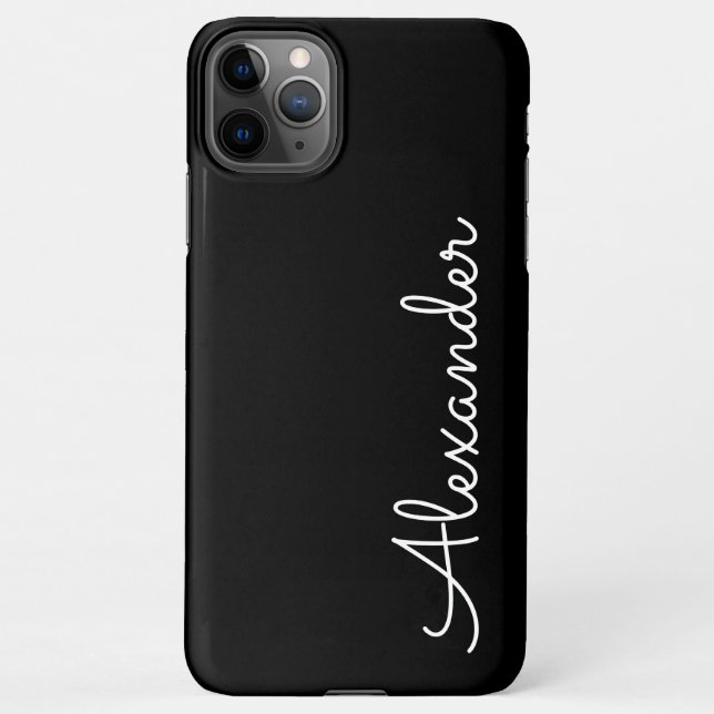 HAUSHALT für personalisierte schwarze handgeschrie iPhone Hülle (Rückseite)