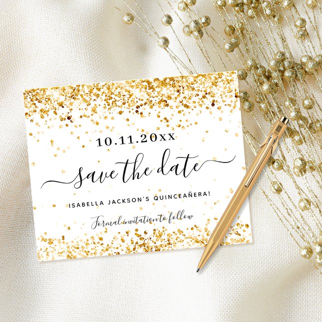 Haushalt für Weißgold in Quinceanera Save the Date Flyer (Von Creator hochgeladen)