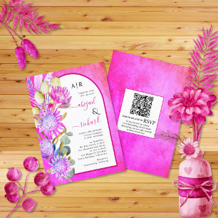 HAUSHALT Getrocknete Blume QR Magenta Hochzeit Ein