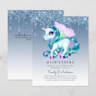 HAUSHALT Glitzer Quinceanera Unicorn Anicorn Flüge