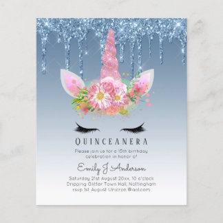 HAUSHALT Glitzer Quinceanera Unicorn Anicorn Flüge Flyer