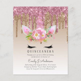 HAUSHALT Glitzer Quinceanera Unicorn Anicorn Flüge Flyer