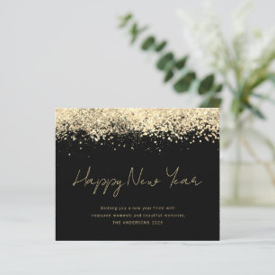 HAUSHALT Gold Glitzer Happy New Year Card