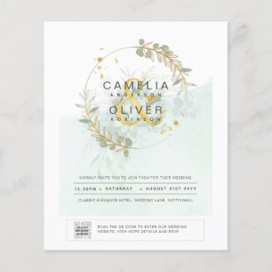 HAUSHALT Grüne FOTO Hochzeit Einladung QR CODE F Flyer