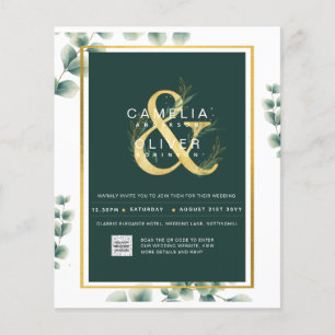 HAUSHALT Grüne FOTO Hochzeit Einladung QR CODE F Flyer