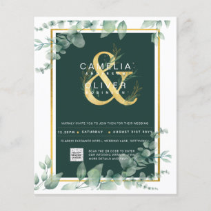 HAUSHALT Grüne FOTO Hochzeit Einladung QR CODE F Flyer