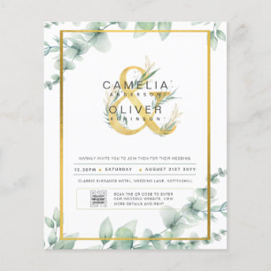 HAUSHALT Grüne FOTO Hochzeit Einladung QR CODE F Flyer