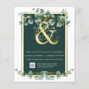 HAUSHALT Grüne FOTO Hochzeit Einladung QR CODE F Flyer