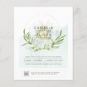 HAUSHALT Grüne FOTO Hochzeit Einladung QR CODE Flyer