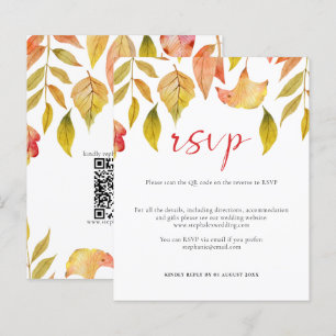 Haushalt Herbst verlässt QR Code RSVP Karte