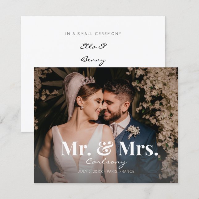 Haushalt Herr & Mrs. Foto Wedding Ankündigung (Vorne/Hinten)