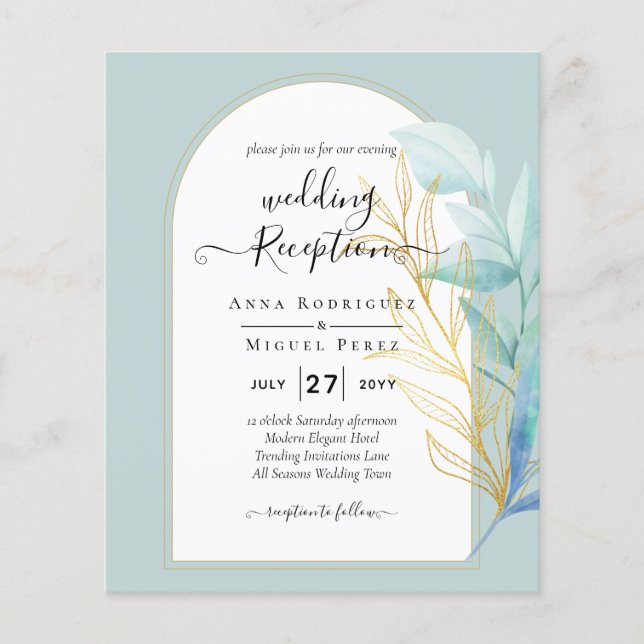 HAUSHALT-Hochzeit mit Gold-Leaf-Goldleder-Glas Flyer (Vorne)