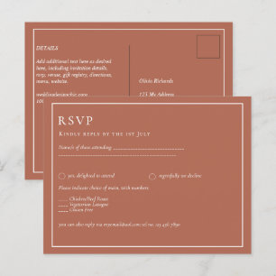 HAUSHALT Hochzeit Terracotta Monochrome Postkarte