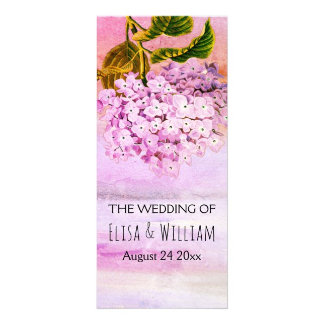 HAUSHALT Hochzeitskalender Rosa Hydrangea Werbekarte (Vorne)
