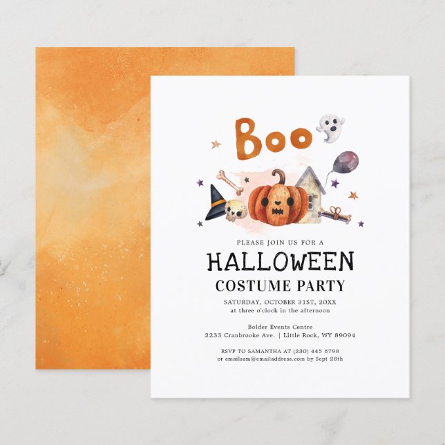 Haushalt Kids Halloween Party Einladung (Vorne/Hinten)