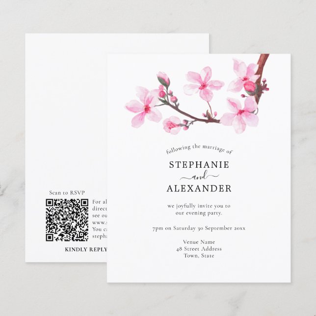 Haushalt Kirry Blossom Abend Party QR-Kodex Einlad (Vorne/Hinten)