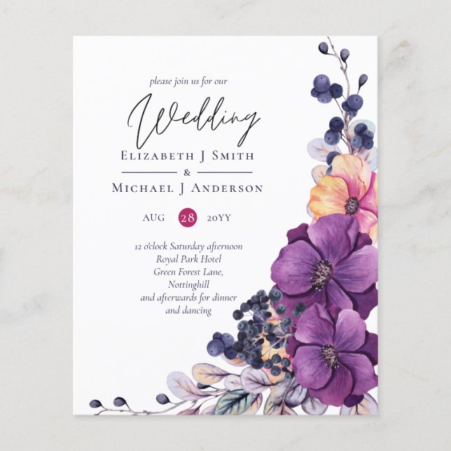 HAUSHALT Lila Dynastie Dunkle Floral Wedites Einla (Vorderseite)