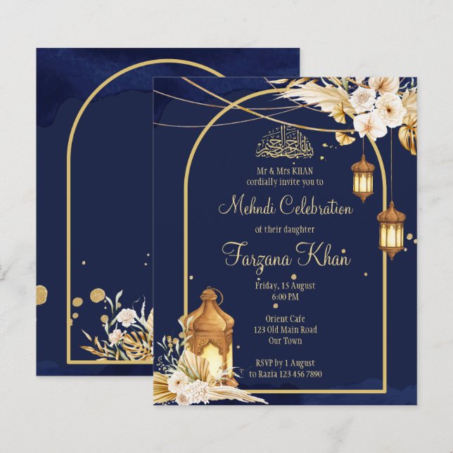 Haushalt Mehndi laden arabische Laternen goldenen  (Vorne/Hinten)