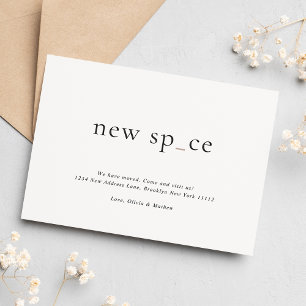 HAUSHALT Minimal Elegante New Place New Space Movi Mitteilungskarte