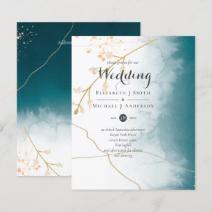 HAUSHALT Modernes, Abstraktes Aquamarines Gold-Hoc