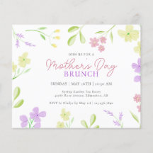 Haushalt Muttertag Brunch Soft Floral Einladung