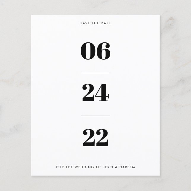 Haushalt - Nicht-Foto Save the Date Flyer (Vorne)