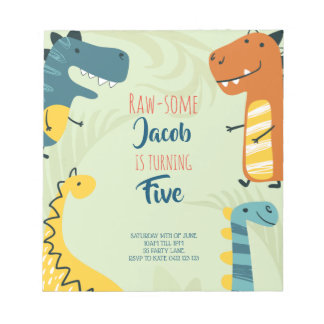 Haushalt, Niedlicher Dinosaurier zum Geburtstag Ei Notizblock