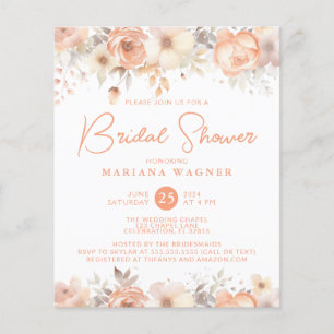 Haushalt Peach Beige Blume auf weißem Brautparty
