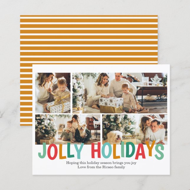 HAUSHALT Personalisiertes Foto Jolly Weihnachten (Vorne/Hinten)