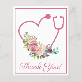 HAUSHALT Pink floral Stethoscope Herz Danke