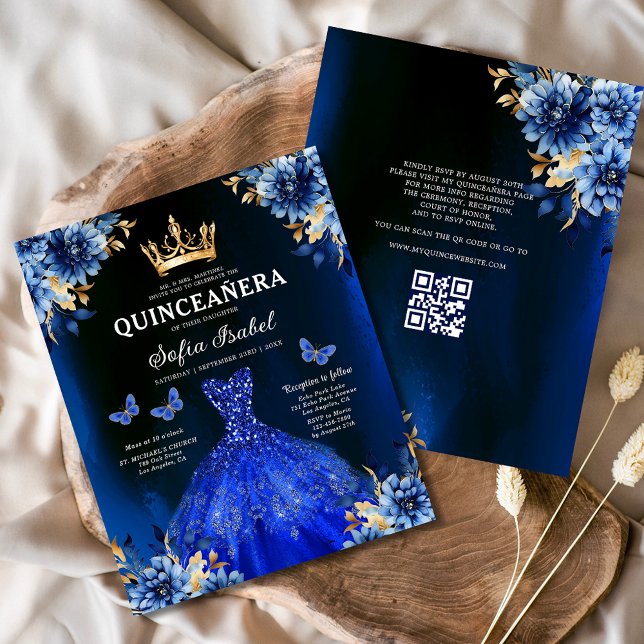 Haushalt QR Code Quinceanera Royal Blue Princess (Von Creator hochgeladen)