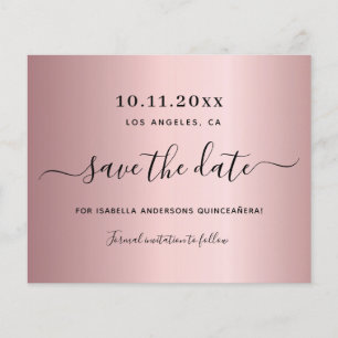 Haushalt Quinceanera Rosa staub Save the Date