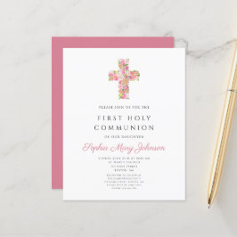 Haushalt Rosa florales Kreuz Religiöse erste Kommu