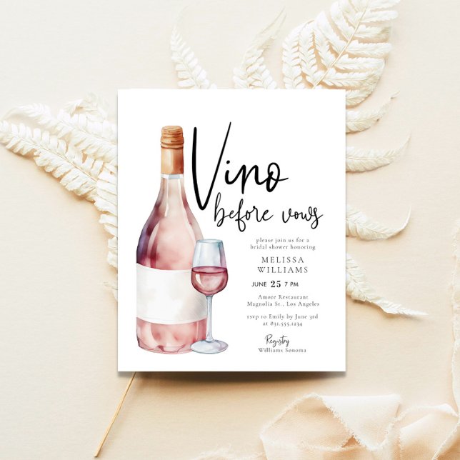 Haushalt Rosa Vino vor Vows Brautparty Flyer (Von Creator hochgeladen)