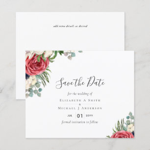 HAUSHALT Rote Navy Blütenblume Eukalyptus Grüne Ho