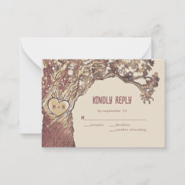 HAUSHALT Rustikal geschnitzter Herzbaum Hochzeitsk Mitteilungskarte