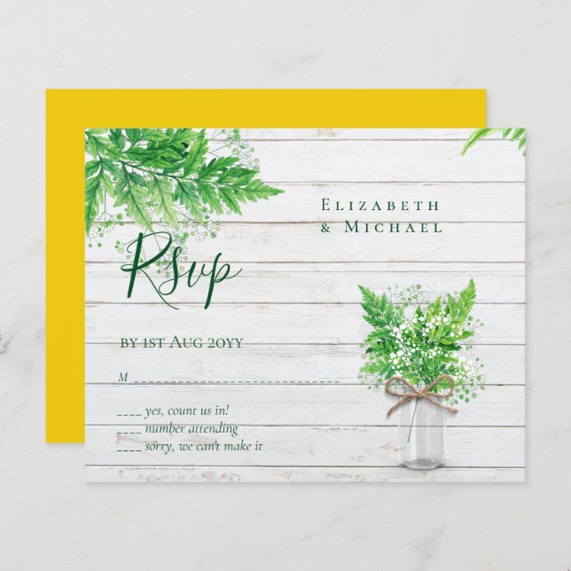 HAUSHALT Rustikale Grünflächen UAWG Fern Blätter (Vorne/Hinten)