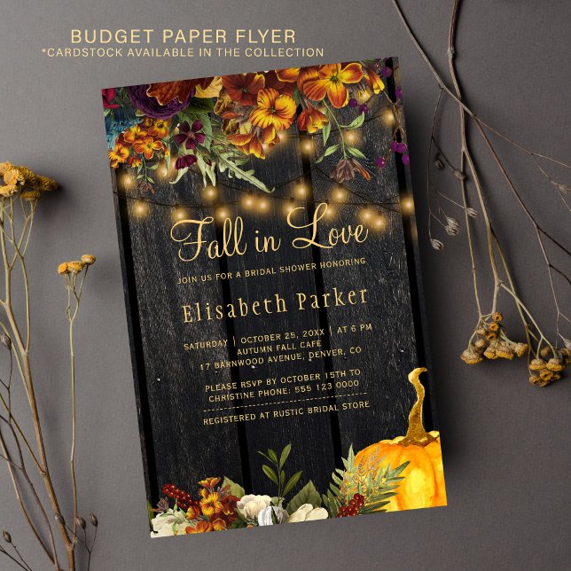 Haushalt rustikale Herbst Blumendusche Flyer (Von Creator hochgeladen)
