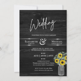 HAUSHALT Rustikale Hochzeit Schwarz-Gelb-Sonnenblu