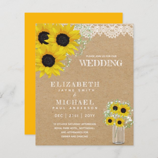 HAUSHALT Rustikale Sonnenblumen BabysAtemberaubend (Vorne/Hinten)