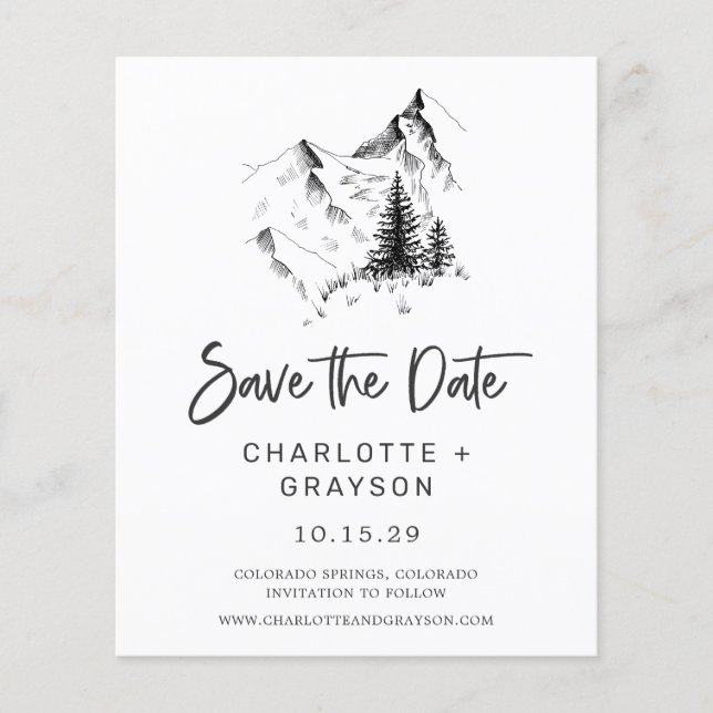 Haushalt Rustikale Wildnis Save the Date Einladung Flyer (Vorne)