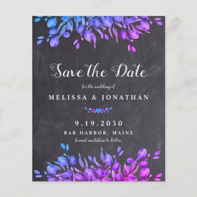 Haushalt Rustikaler Eukalyptus Save the Date Postk (Vorderseite)