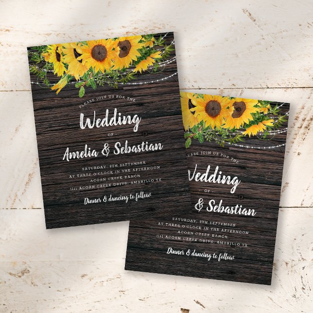 HAUSHALT Rustikaler Fall Sonnenblumen Einladung Ho (Von Creator hochgeladen)