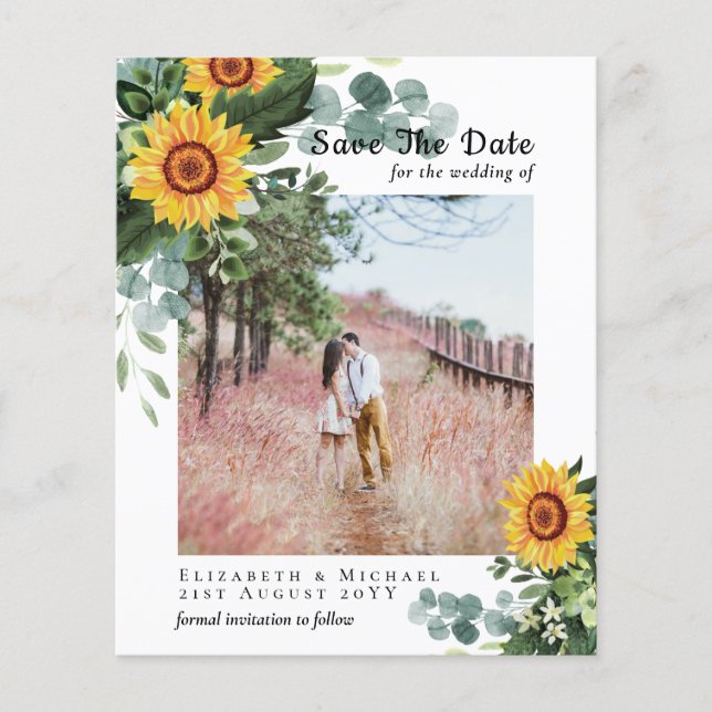 HAUSHALT RUSTISCH Save the Date Rustikale Sonnenbl Flyer (Vorne)