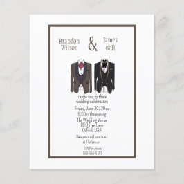 HAUSHALT Schwarz und Braun Gay Couple Wedding Flyer