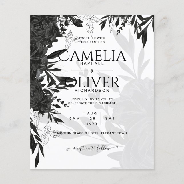 HAUSHALT Schwarze Rose Elegante White Wedding Einl Flyer (Vorne)