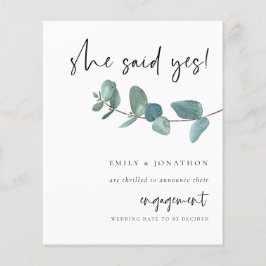 Haushalt Sie sagte ja Eukalyptus-Verlobung