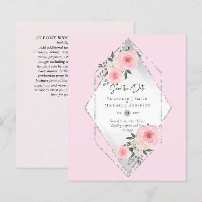 HAUSHALT SPAREN DIE DATEN - Rosa Rosen (Vorne/Hinten)