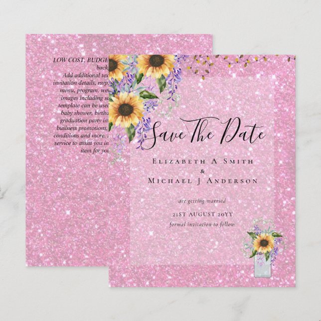 HAUSHALT SPAREN DIE DATEN Rustikale Sonnenblumen L (Vorne/Hinten)