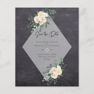 HAUSHALT SPAREN DIE DATEN - Weiße Rosen Blumenbeet Flyer